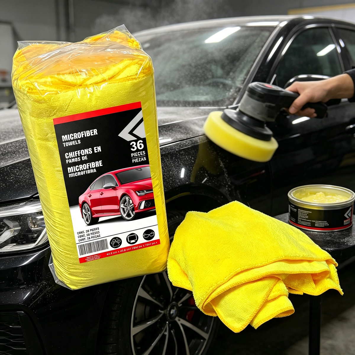 400 GSM High-Low Plush Car Detailing Towel
