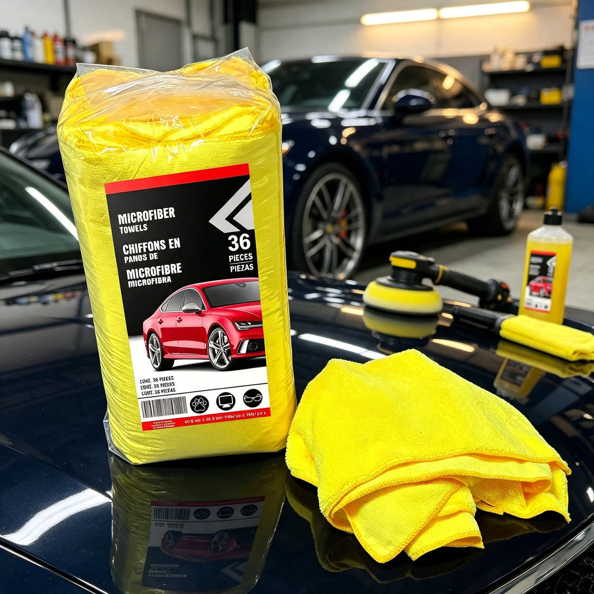 350gsm high low plush car detailing towel