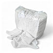 sewing little square white toweling rags